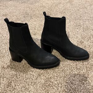 Thursday Knockout Black Matte Leather Boots Chelsea Rubber Lug Sole Moto Size 9